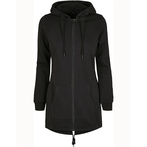 Długa damska bluza slim z kapturem BY148 - Black