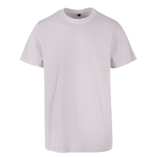 T-shirt Meski Klasyczny Bawelniany Acid Wash BY190 - Soft Lilac