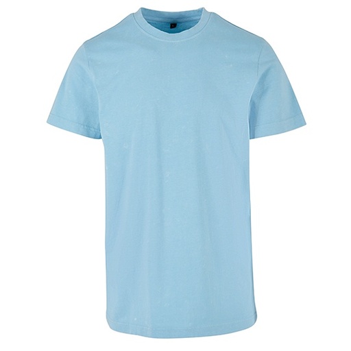 T-shirt Meski Klasyczny Bawelniany Acid Wash BY190 - Baltic Blue