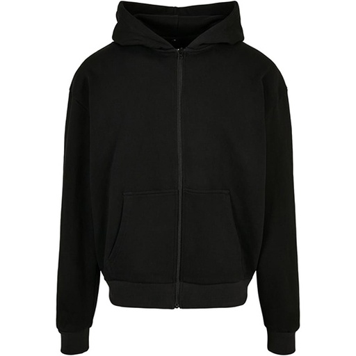 Bluza Oversize Bawelniana Frotte z Kapturem BY192 - Black