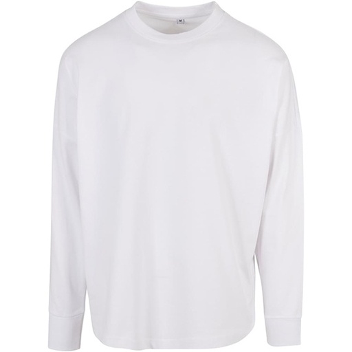Koszulka z Długim Rękawem Oversize Bawełniana BY198 - White