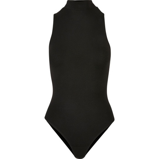 Body damskie bez rękawów z golfem slim - BY235 - Black