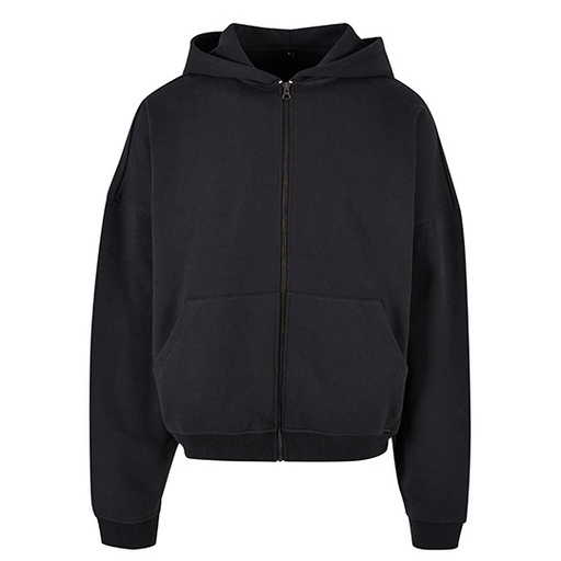 Bluza z Kapturem Oversize Bawełniana z Zamkiem BY254 - Black