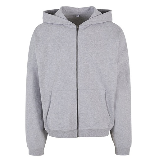 Bluza z Kapturem Oversize Bawelniana z Zamkiem BY254 - Heather Grey