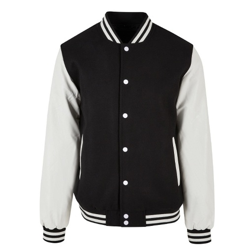 Kurtka Bejsbolówka Klasyczna Wełna Wiskoza BY269 - Black & White