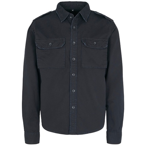 Koszula Vintage z Długim Rękawem BYB9373 - Black