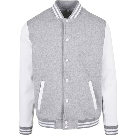 Kurtka college'owa klasyczna BYBB004 - Heather Grey & White