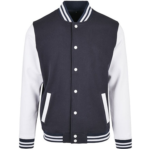 Kurtka Klasyczna Bawełniana Poliestrowa BYBB004 - Navy & White