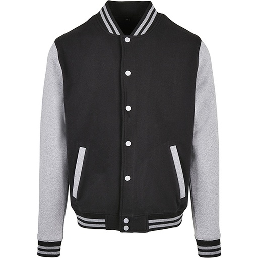 Kurtka Klasyczna Bawełniana Poliestrowa BYBB004 - Black & Heather Grey