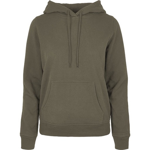 Bluza z Kapturem Damska Klasyczna Mieszanka Bawelny Poliestru BYBB007 - Olive