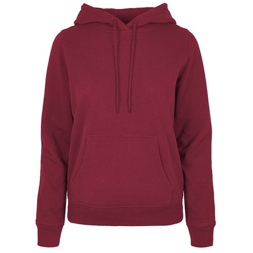 Bluza z Kapturem Damska Klasyczna Mieszanka Bawelny Poliestru BYBB007 - Burgundy