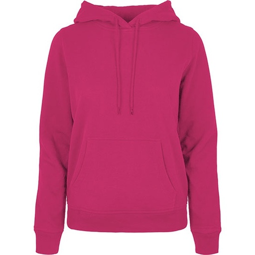 Bluza z Kapturem Damska Klasyczna Mieszanka Bawelny Poliestru BYBB007 - Hibiskus Pink