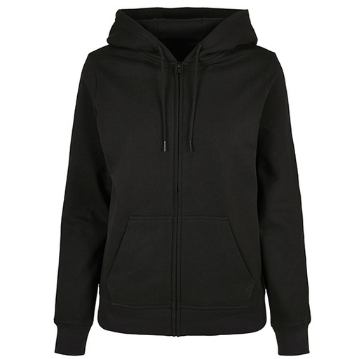 Bluza Damska Klasyczna Bawelniana Z Kapturem Z Zamkiem BYBB009 - Black