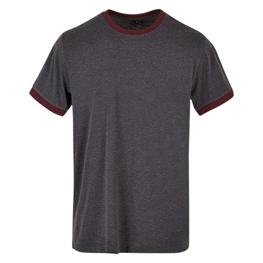 T-shirt Meski Klasyczny Bawelniany BYBB022 - Charcoal & Cherry