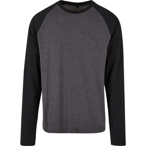 Koszulka Meska Raglanowa Bawelniana BYBB023 - Charcoal & Black