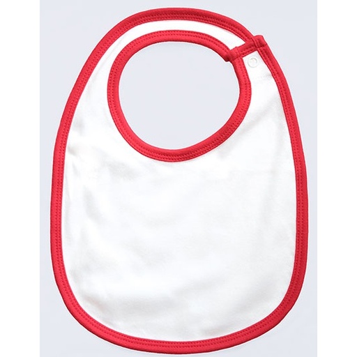 Śliniak Jednowarstwowy Bawełniany BZ59 - White & Red