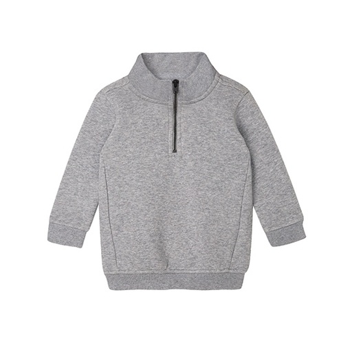 Bluza Niemowleca Z Zamkiem 1 4 Bawełna Organiczna BZ66 - Heather Grey Melange