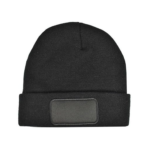 Dzianinowa czapka z wywinięciem C1451 - Black