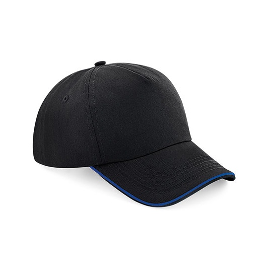 Czapka 5-panelowa CB25c - Black & Bright Royal