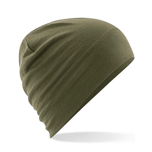 [CB370-1000327527] Czapka dwuwarstwowa z Merino CB370 - Military Green