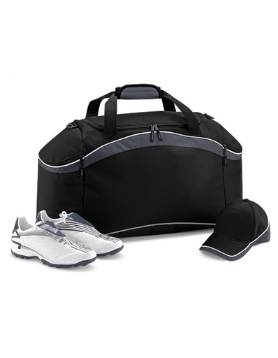 Torba Sportowa Z Kontrastowymi Panelami BG572 - Black & Graphite Grey