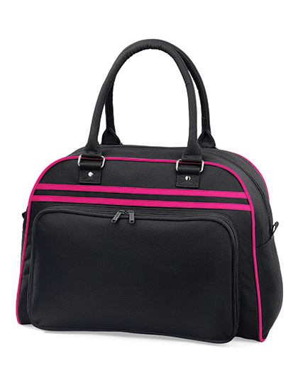 Retro torba bowlingowa  - Black & Fuchsia