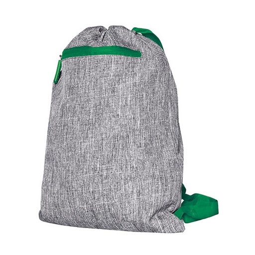 Torba sportowa ściągana BS15391 - Grey Melange & Green