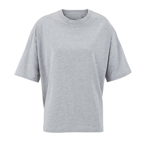 BOXY WOMEN T-SHIRT OVERSIZE S03807-DH - jasnoszary melanż