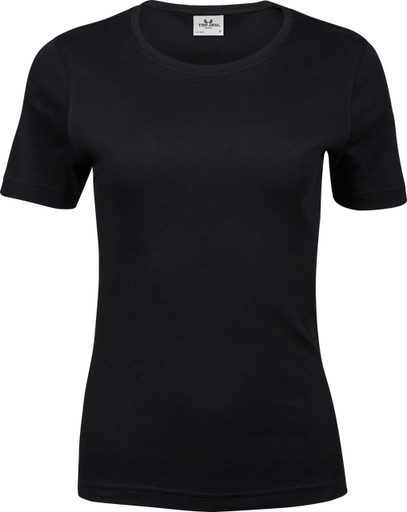 WYPRZEDAŻOWY T-shirt Damski Slim Interlock Bawelna Organiczna TJ580N - Black