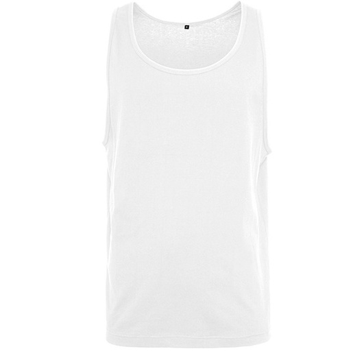 WYPRZEDAŻOWY Tank Top Meski Dlugi Klasyczny Bawelniano-Poliestrowy BY003 - White