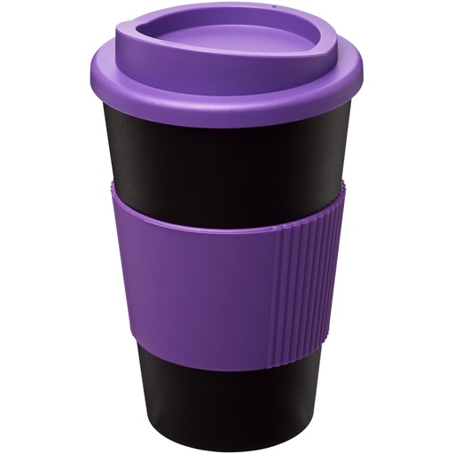 Kubek termiczny z serii Americano® o pojemności 350 ml z uchwytem 210002 - Czarno-fioletowy