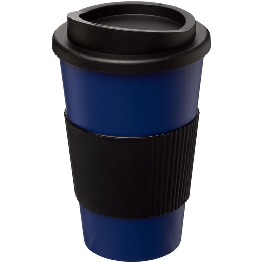 Kubek termiczny z serii Americano® o pojemności 350 ml z uchwytem 210002 - Niebiesko-czarny