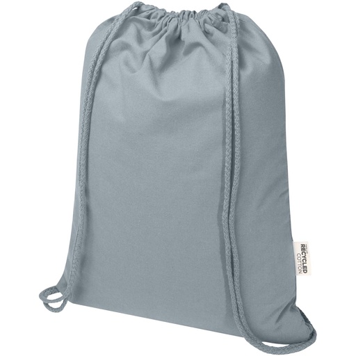 Oregon Blend torba ściągana sznurkiem z materiału materiału z recyklingu, 140 g/m², 5 l, posiadająca certyfikat GRS 120761 - Szary