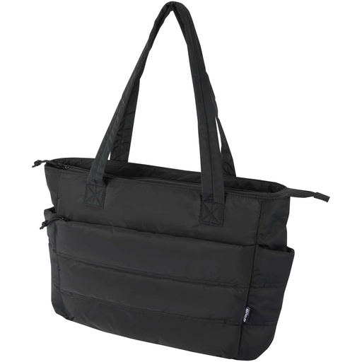 Puffer torba na zakupy z certyfikatem GRS z recyklingu na laptopa o przekątnej 15,6 cala, 18 l 130116 - Czarny