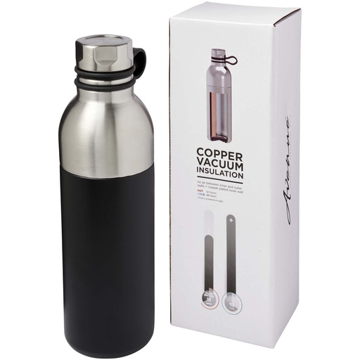 Miedziany izolowany próżniowo bidon Koln o pojemności 590 ml 100588 - Czarny