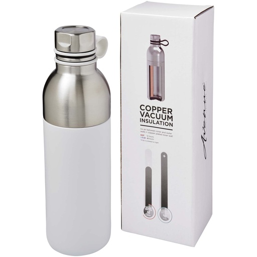 Miedziany izolowany próżniowo bidon Koln o pojemności 590 ml 100588 - Biały