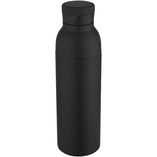 Illuminate butelka termiczna o pojemności 650 ml z podwójnymi ściankami, wykonana ze stali nierdzewnej z recyklingu z certyfi 100838 - Czarny