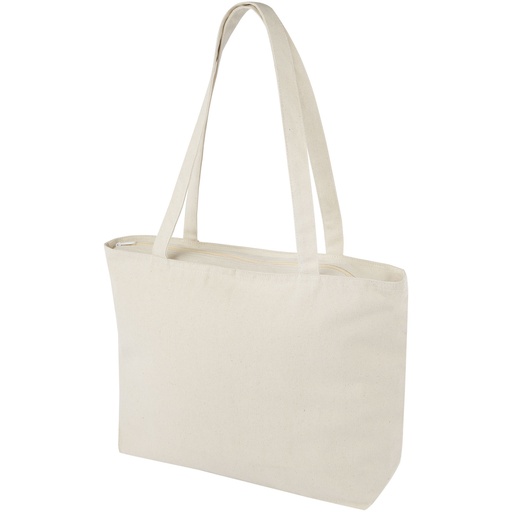 Zapinana na suwak torba na zakupy Ningbo 320 g/m² 120331 - Naturalny