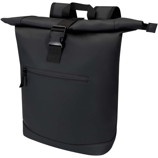 Resi Plus plecak na 15-calowego laptopa o pojemności 18 l z recyklingu, z certyfikatem GRS i zwijaną górną częścią 130093 - Czarny