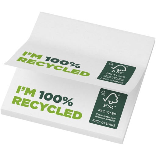 Karteczki samoprzylepne z recyklingu o wymiarach 75 x 75 mm Sticky-Mate® 21286014 - Biały