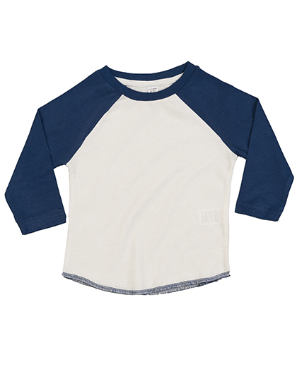 Niemowlęca koszulka baseballowa Superstar  - Washed White & Swiss Navy