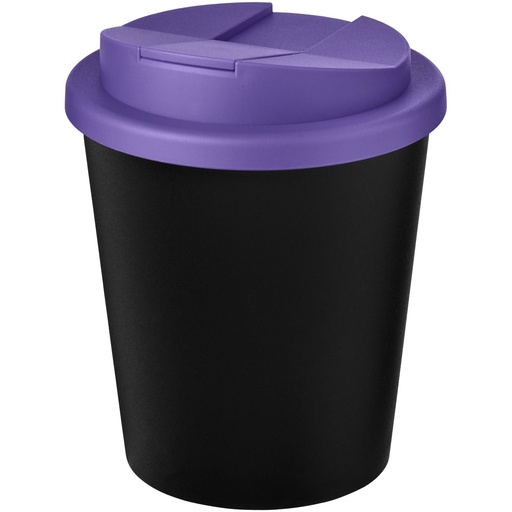 Kubek Americano® Espresso Eco z recyklingu o pojemności 250 ml z pokrywą odporną na zalanie 210455 - Czarno-fioletowy