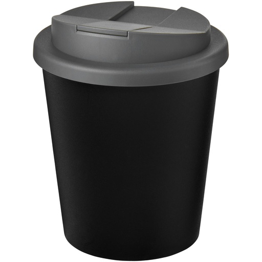 Kubek Americano® Espresso Eco z recyklingu o pojemności 250 ml z pokrywą odporną na zalanie 210455 - Czarno-szary
