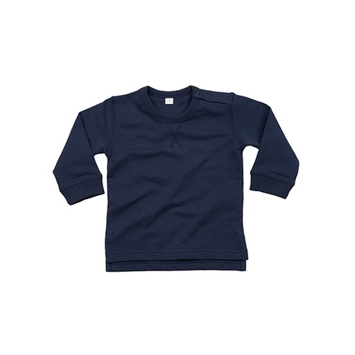 Bluza Klasyczna z Okrągłym Dekoltem Bawełna Organiczna French Terry BZ31 - Nautical Navy
