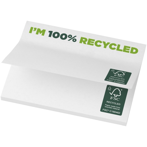 Karteczki samoprzylepne z recyklingu o wymiarach 100 x 75 mm Sticky-Mate® 21287014 - Biały
