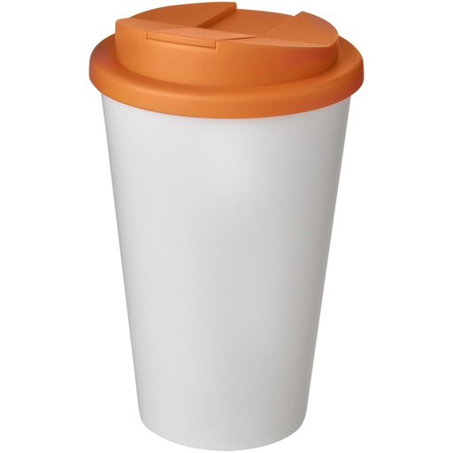 Kubek Americano® 350 ml z pokrywką chroniącą przed rozlaniem 210695 - Biało-pomarańczowy