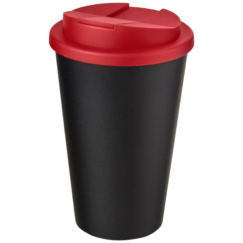 Kubek Americano® 350 ml z pokrywką chroniącą przed rozlaniem 210695 - Czarno-czerwony