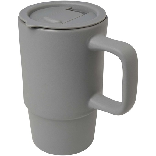 Carter kubek ceramiczny o pojemności 450 ml z plastikową pokrywką 100896 - Szary