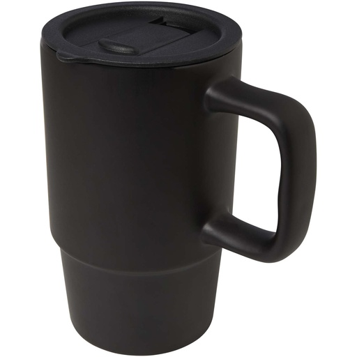 Carter kubek ceramiczny o pojemności 450 ml z plastikową pokrywką 100896 - Czarny