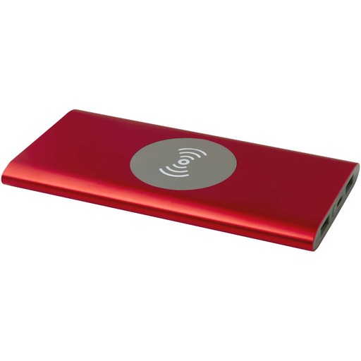 Juice bezprzewodowy powerbank o pojemności 8000 mAh Type-C z aluminium pochodzącego z recyklingu 124385 - Czerwony